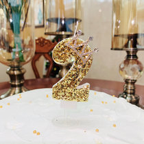 Crown creative birthday digital candle Net red party year cake decoration childrens scene layout Net red ins ins