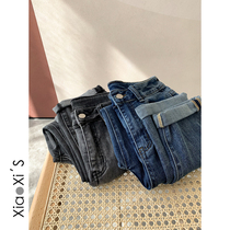 Xiao Xijia) Harlan jeans straight loose spring 2021 high waist denim radish old woman pants