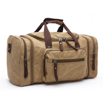 Large capacity canvas travel bag Mens shoulder duffel bag Large boarding bag Short-distance travel bag Waiting bag Large luggage bag