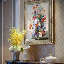 Cilu brand restaurant flower oil painting European living room sofa background decoration painting wall painting mural porch hanging painting