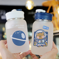 w net red mug boys summer high face value high boron silicon glass cup ins wind with cover water cup schoolgirl with hand cup