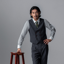 SOARIN Inron retro double-row buttoned waistcoat Male striped Yuppie Gentleman Business Suits Waistcoat Waistcoat