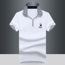 Summer 2021 new male youth short sleeve T-shirt casual large size breathable cotton micro-bullet short sleeve polo shirt men