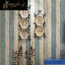 Nordic waterproof wood grain wallpaper student dormitory bedroom male PVC plaid retro wallpaper home