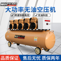 Flying Leopard 380V industrial grade air compressor oil-free silent air pump large air compressor 220V air storage tank high pressure