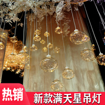 New 10 head LED aluminum wire lamp hanging lamp wedding stage background layout all over the Sky star chandelier Dragon Ball String Light