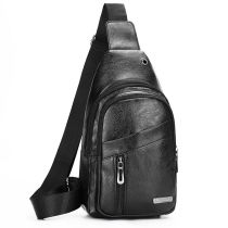 Soft leather waterproof breast Bag Mens 2020 new Korean version of simple multi pocket mens shoulder bag casual mens shoulder bag