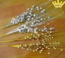 Silkscreen flower material silk stocking flower arrangement flower arrangement flower small gold pearl inlaid gold silver silver bead handmade DIY