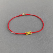 Gold foot gold unlimited love 8 characters original vintage weave custom couple peace rope transfer bracelet Beijing sister