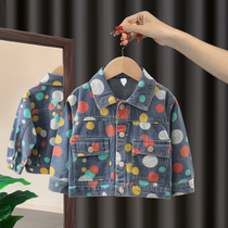 Girls denim coat 2021 new childrens foreign style clothes children childrens clothing spring autumn coat
