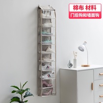 Japanese fabric wall hanging door behind the door transparent fully enclosed dustproof shoes storage hanging bag artifact shoe hanging bag dust bag