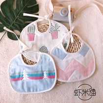 Shrimp Rice Cat Six Layers Gauze Infant Large Semicircle Enclosure Mouth Baby Lacing Pure Cotton Saliva Towel