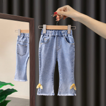 Girls jeans spring and autumn 2021 New Korean version of female baby casual trousers