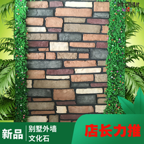 Cultural fossil exterior wall tile cultural brick villa antique background wall brick retro all-body country Outdoor Outdoor