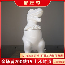 W1962 export American designer matte white Tyrannosaurus Rex storage can ornaments dinosaur