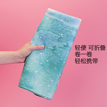 Yoga mat spread towel lay mat non-slip womens professional fitness mat foldable portable print thin yoga blanket