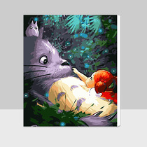 DIY digital oil painting photo customization Cartoon animation Totoro creative gift digital hand-painted oil painting decorative painting