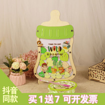 Bottle signed to bottle Childrens birthday full moon Thyme Wood Chip Creative Sign to the Booklet Signature Box