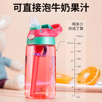 Childrens Milk Cup breakfast household with straw scale Cup brewing cow milk powder special with lid portable drinking cup