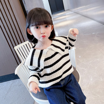 Girls sweater autumn clothes 2022 new childrens clothing girls thin section knitted sweater foreign style baby girl spring and autumn tops