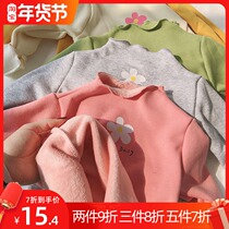 Xiaobao family winter Korean version of the girl velvet base shirt Fungus collar flower base Baby Velvet long-sleeved T-shirt