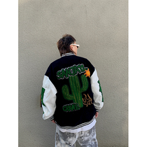 Sanjati Crane autumn winter original Cactus jacket baseball suit jacket men and women hip hop loose couple tide