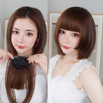 Real hair silk 3D bangs wig female Qi air bangs hair style princess cut repair round face Net red tremble wig