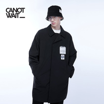 Chen Weiting Tide Brand CANOTWAIT 2021 Rose Cloth Men and Women Long Black Windbreaker Loose Coat