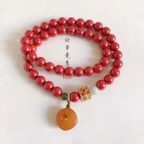 New American 2021 New Year of the Ox man hands cinnabar red bracelet jewelry with old beeswax buckles