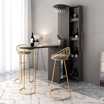 Nordic light luxury rotating bar table and chair combination home Modern simple partition wine cabinet one creative wall bar