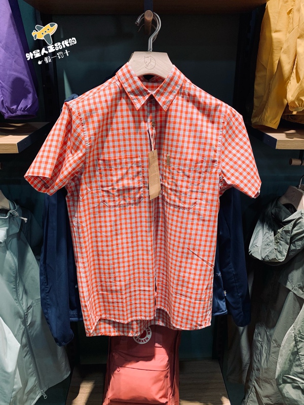 Fjallraven Men's Plaid Quick-Drying Breathable Outdoor Casual Short-Sleeved Shirt 82423