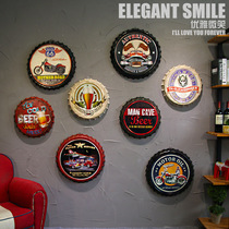 American Retro Beer Bottle Lid Creative Personality Bar Industrial Wind Pendant Restaurant Wall Deco sheet Painted Wall Trim