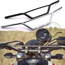 Harley black handle silver aluminum alloy hand New bending rod retro modified motorcycle handlebar