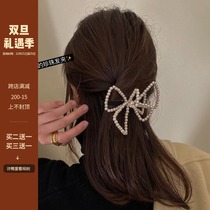 RACE CHOICE new fairy temperament horsetail clip Joker Pearl big bow hairclip spring clip tide