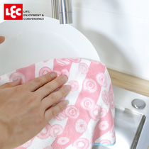  Japanese LEC rag dishwashing cloth absorbs water and does not shed hair Kitchen special brush bowl cloth cleansing cloth is not easy to clean and not easy to stain oil