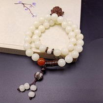 Acacia White Jade Bodhi with Lotus beads 36 casual bracelet necklace high-end leisure gift auction leak