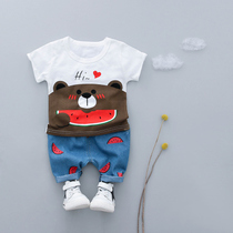 Clearance Baby Short Sleeve Set T-shirt Men and Womens Wear Baby Short Sleeve Two Piece Baby Summer T-shirt 246