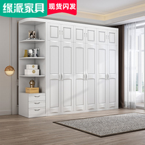 Chinese solid wood wardrobe 3456 door combination large wardrobe simple modern economy white wardrobe pastoral bedroom