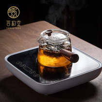  Yanhetang Glass Teapot Side handle steam tea maker Electric pottery stove set Small household black tea steamed tea kettle