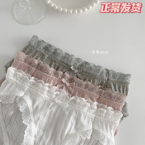 A rabbit shop fairy thread lace sweet solid color Japanese cotton crotch triangle low waist underwear girl