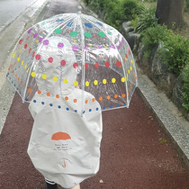 South Korea ins Wind childrens umbrellas wind-proof Japanese color wave dot transparent umbrella baby cute street photo umbrella