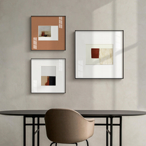 Brown chaos modern simple orange abstract decorative painting Square Soft hanging painting restaurant mural art