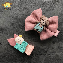 Ruijia South Korea imported baby girl baby cute cartoon hair card headdress bow duckbill clip bb clip