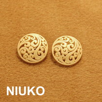 NIUKO matt gold metal button dumb gold custom auspicious cloud exquisite clothing coat button women