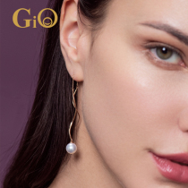 GiO jewelry Akoya seawater pearl earrings long earrings female perfect 18K rose gold earrings