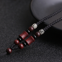 Hand woven Rosewood pendant lanyard Necklace rope Black jade pendant sling Emerald Beeswax pendant lanyard Jade pendant rope