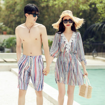 Couple swimsuit women bikini cover belly conservative thin sexy 2021 New Korea hot spring seaside holiday men pants