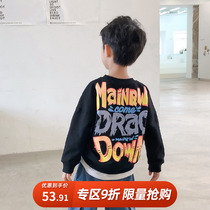 2021 new boys spring and autumn clothes pullover sweater childrens clothing foreign tide tide big childrens coat childrens cotton base shirt