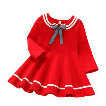 Girls Long Sleeve Dress Girls Autumn Sleeve Dress Cotton Childrens Dress Girls Autumn Navy Style