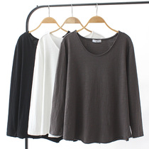 Gugujia large size 200 catties new spring long-sleeved T-shirt womens bottoming shirt womens casual all-match layered inner top